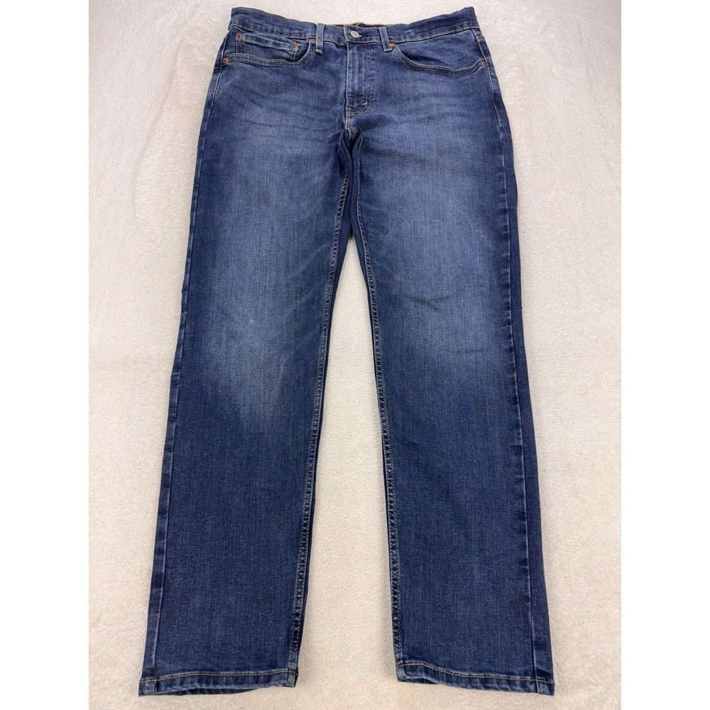 Levis‎ 514 Jeans Men 42x32 Blue Straight Fit Flex Distressed Denim Med Wash